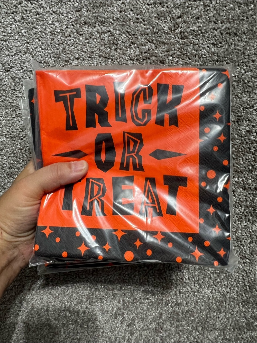 Hyde & EEk Trick or Treat Lunch Napkins Orange Black Halloween New 5 packs